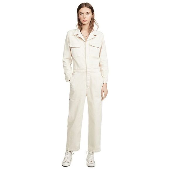 MOTHER The Fixer Jumpsuit Birch SZ L NWOT - Picture 1 of 9